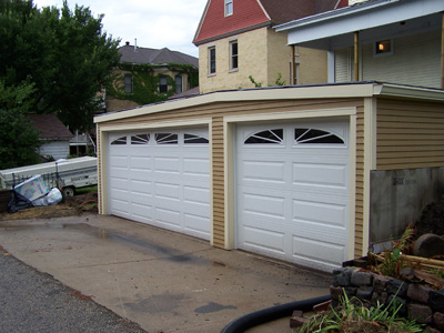 Garage Doors with sunburst lights